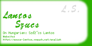 lantos szucs business card